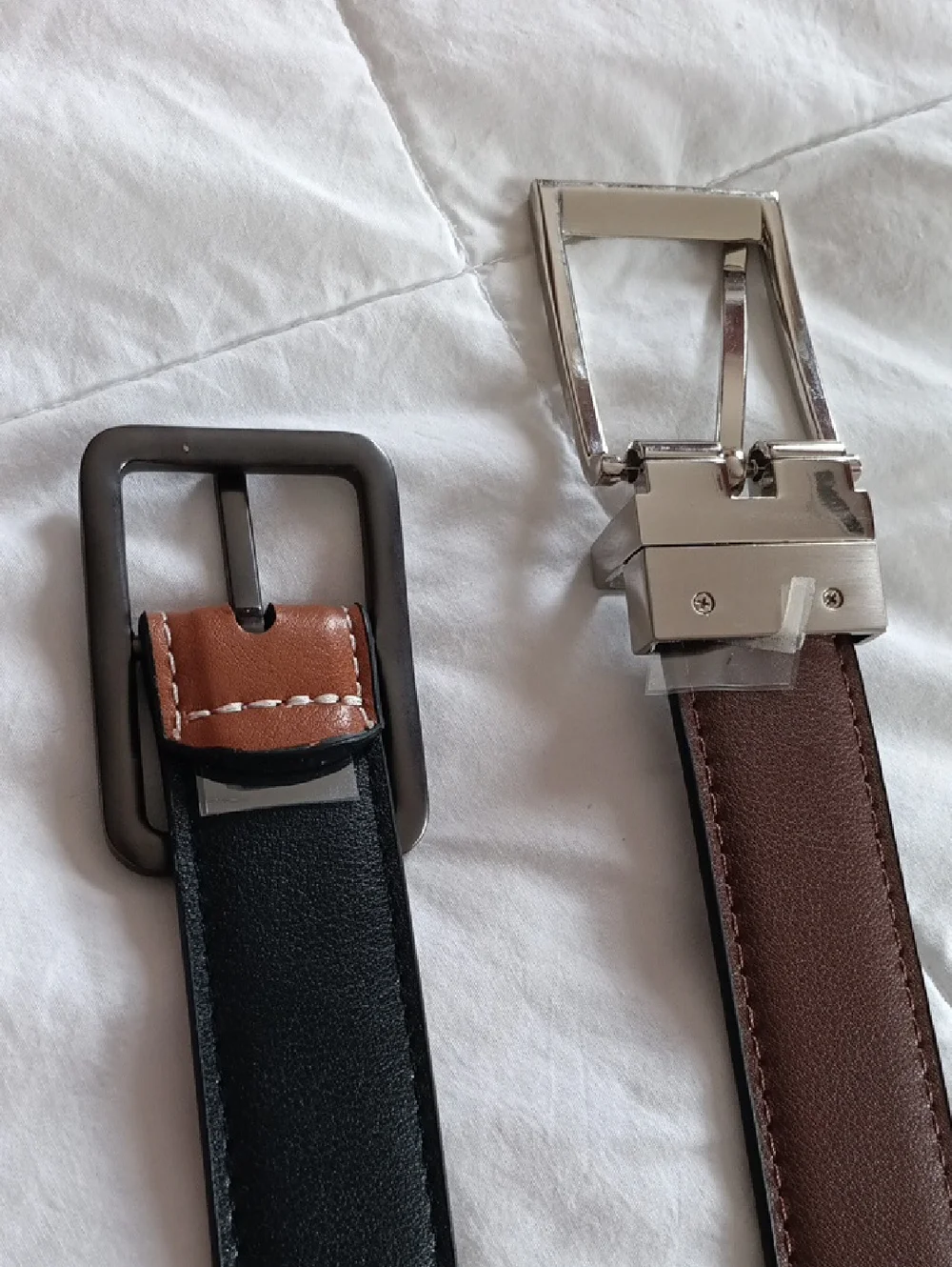 Classic Brown and Black Leather Belts - Pair Boy Pants Size 8 - 10